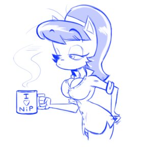 Rating: Safe Score: 0 Tags: 2014 anthro big_breasts blue_and_white breasts cleavage clothed clothing coffee_mug container cup domestic_cat e621 felid feline felis female hair holding_container holding_cup holding_object joelasko kitty_katswell mammal monochrome nickelodeon solo t.u.f.f._puppy User: bunchy7s