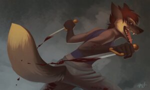 Rating: Questionable Score: 0 Tags: 2013 anthro blood bodily_fluids brown_body brown_eyes brown_fur brown_hair canid canine character_request e621 fangs female fluffy fluffy_tail fox fur grey_background hair knife looking_at_viewer mammal neeedle open_mouth simple_background solo tail tan_body tan_fur teeth tongue User: bunchy7s