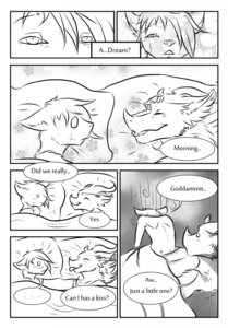 Rating: Questionable Score: 0 Tags: 2012 anthro bed black_and_white comic danji-isthmus dialogue digital_drawing_(artwork) digital_media_(artwork) duo e621 english_text eyes_closed furniture hi_res ladonumia male male/male mammal monochrome morning morning_after multiple_scenes nude scalie sleeping text what User: bunchy7s