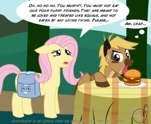 Rating: Safe Score: 0 Tags: arbok_(artist) bacon bag blonde_hair blue_eyes burger detailed_background duo e621 english_text equid equine feathered_wings feathers female feral fluttershy_(mlp) food friendship_is_magic furniture grass hair hasbro hi_res mammal meat my_little_pony mythological_creature mythological_equine mythology path pegasus peta pink_hair plant quadruped satchel table tablecloth tail text toony wings yellow_body yellow_feathers User: bunchy7s
