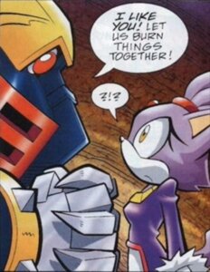 Rating: Safe Score: 0 Tags: anthro archie_comics blaze_the_cat claws clothed clothing dialogue domestic_cat duo e-123_omega e-series e621 english_text exclamation_point eye_contact felid feline felis female fur hair interrobang looking_at_another low_res machine mammal metal multicolored_body multicolored_clothing multicolored_fur official_art orange_eyes ponytail purple_body purple_fur question_mark red_eyes robot sega shocked sonic_adventure sonic_the_hedgehog_(archie) sonic_the_hedgehog_(comics) sonic_the_hedgehog_(series) text tracy_yardley two_tone_body two_tone_fur what white_body white_fur User: bunchy7s