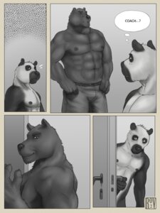 Rating: Questionable Score: 0 Tags: 2011 5_fingers abs age_difference anthro bear belt biceps big_muscles black_nose bottomwear clothed clothing coach comic denim denim_bottomwear denim_clothing dialogue duo e621 english_text fingers fur giant_panda greyscale inside interspecies inviting jeans larger_male locker_room male male/male mammal monochrome multicolored_body multicolored_fur multiple_scenes muscular muscular_male nervous nipples nude office pants pecs personal_coaching rov simple_background size_difference smaller_male smile text topless two_tone_body two_tone_fur User: bunchy7s