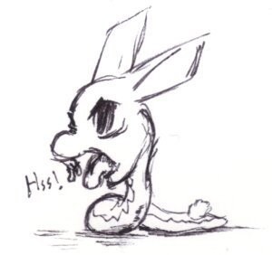Rating: Safe Score: 0 Tags: ambiguous_gender e621 feral hybrid lagomorph leporid long_ears mammal monochrome rabbit reptile rimmer scalie simple_background snake solo tongue traditional_media_(artwork) venom white_background User: bunchy7s