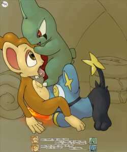 Rating: Explicit Score: 0 Tags: argon_vile bodily_fluids brown_eyes chimchar comic cum dialogue e621 english_text erection eye_contact felid fellatio feral fire flaming_tail generation_2_pokemon generation_4_pokemon genital_fluids genitals green_body green_skin group group_sex interspecies larvitar looking_at_another looking_down looking_up male male/male male_penetrated male_penetrating male_penetrating_male mammal nintendo oral oral_penetration penetration penile penis pokemon pokemon_(species) primate red_eyes riddle scalie sex shinx tail text threesome trio yellow_eyes User: bunchy7s