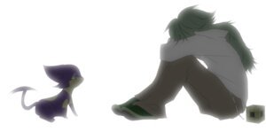 Rating: Safe Score: 0 Tags: backlighting blueness clothed clothing duo e621 felid feral fully_clothed generation_5_pokemon green_hair hair human light lighting long_hair looking_at_another lost male mammal menger_sponge n_(pokemon) nintendo nude pokemon pokemon_(species) purrloin quadruped sad side_view sitting tail User: bunchy7s