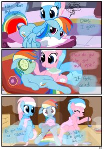Rating: Safe Score: 0 Tags: absurd_res aloe_(mlp) blue_body blue_feathers blue_fur blush comic cucumber cutie_mark dialogue e621 earth_pony english_text equid equine feathered_wings feathers female feral food friendship_is_magic fruit fur group hair hasbro hi_res horse inside lotus_(mlp) mammal massage mud_mask multicolored_hair my_little_pony mythological_creature mythological_equine mythology pegasus plant pony pyruvate rainbow_dash_(mlp) rainbow_hair sauna spa tail text vegetable wings User: bunchy7s