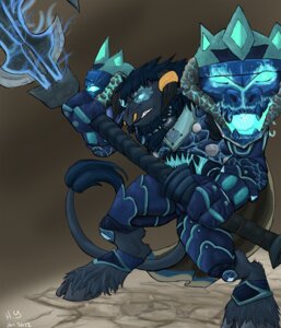 Rating: Safe Score: 0 Tags: anthro armor axe biped blizzard_entertainment bovid bovine cape clothing cloven_hooves death_knight e621 facial_piercing glowing glowing_eyes grey_hooves hi_res hooves horn jewelry male mammal melee_weapon nose_piercing piercing purplepardus septum_piercing solo standing tail tauren undead warcraft weapon User: bunchy7s