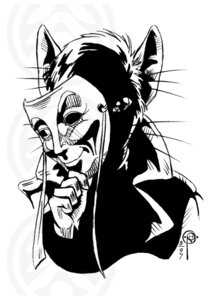 Rating: Safe Score: 0 Tags: ambiguous_gender bust_portrait clothing coat domestic_cat e621 felid feline felis gloves handwear hidden_face mammal mask monochrome mysterious peo phaeton99 portrait pupils ribbons self_portrait shadowy_figure slit_pupils solo topwear trenchcoat whiskers User: bunchy7s
