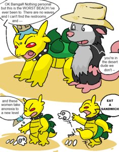 Rating: Safe Score: 0 Tags: aliasing american_opossum anthro argon_vile bamga bone clothing collar comic dessert dialogue digital_media_(artwork) duo e621 english_text food fur gaius_(argon_vile) grey_body grey_fur hat headgear headwear ice_cream male mammal marsupial multiple_scenes red_eyes reptile scalie skull tail text turtle virginia_opossum wereturtle yellow_body User: bunchy7s