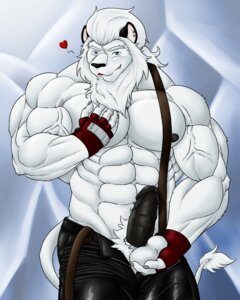 Rating: Explicit Score: 0 Tags: 2010 4:5 abs anthro balls biceps big_muscles big_penis black_penis blue_eyes bottomwear clothing e621 erection felid fingerless_gloves fur genitals gloves hair handwear hi_res huge_muscles kyuuhari leucistic lion looking_at_viewer male mammal mane muscular muscular_male nipples nude panja pantherine pants pec_grab pecs penis solo tail white_mane User: bunchy7s