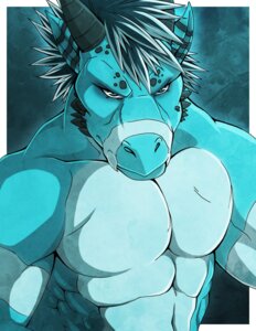 Rating: Safe Score: 0 Tags: 2013 abs aluminemsiren anthro athletic biceps black_hair black_horn blue_body blue_eyes blue_hair blue_skin blue_theme clothed clothing cool_colors dragon e621 european_mythology front_view hair half-length_portrait hi_res horn looking_at_viewer male manly masculine_eyes muscular muscular_anthro muscular_male mythological_creature mythological_scalie mythology pecs portrait pose scales scalie solo topless western_dragon white_hair User: bunchy7s