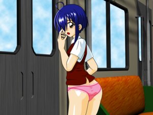 Rating: Questionable Score: 0 Tags: ahoge ass blue_hair blush brown_eyes c.k.k clothing cute female mahou_sensei_negima! miyazaki_nodoka open_mouth panties rule34 train underwear User: bunchy7s