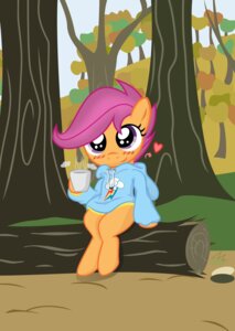 Rating: Safe Score: 0 Tags: absurd_res anthro blush clothing container cup detailed_background e621 equid equine female forest friendship_is_magic fur hair hasbro heart_symbol hi_res holding_container holding_cup holding_object hoodie horse lockerobster log long_hair mammal medio-cre my_little_pony orange_body orange_fur outside plant pony purple_eyes purple_hair scootaloo_(mlp) sitting smile solo topwear tree wood young young_anthro young_female User: bunchy7s