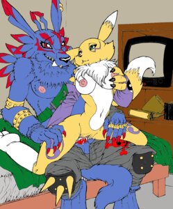 Rating: Explicit Score: 0 Tags: alternate_color anthro armwear balls bandai_namco black_sclera bottomwear bottomwear_down breasts bridal_gauntlets canid canine chair_position clothed clothing countershading datrufan digimon digimon_(species) dipstick_tail duo e621 electronics erection fan_colored fan_edited female female_penetrated from_behind_position fur genitals male male/female male_penetrating male_penetrating_female mammal markings mostly_nude multicolored_body multicolored_fur multicolored_tail neck_tuft nipples pants pants_down partially_clothed penetration penile penile_penetration penis penis_in_vagina renamon sex tail tail_markings television topless tuft two_tone_body two_tone_fur two_tone_tail vaginal vaginal_penetration weregarurumon white_body white_fur white_tail yellow_body yellow_fur yellow_tail yin_yang User: bunchy7s