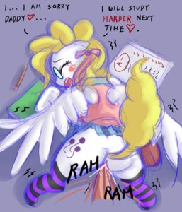 Rating: Explicit Score: 0 Tags: academic_grade accessory blonde_hair blush bodily_fluids book bow_(feature) bow_accessory bow_ribbon clothing cutie_mark daddy_kink daughter_(lore) dialogue duo e621 english_text equid equine eyes_closed eyewear father_(lore) father_and_child_(lore) father_and_daughter_(lore) feathered_wings feathers female female_focus female_penetrated feral fur genital_fluids genitals glasses grade hair hair_accessory hair_bow hair_ribbon hasbro heart_symbol high_academic_grade incest_(lore) incest_play legwear lying male male/female male_penetrating male_penetrating_female mammal mlp_g1 my_little_pony my_little_pony_'n_friends mythological_creature mythological_equine mythology on_front open_mouth parent_(lore) parent_and_child_(lore) parent_and_daughter_(lore) pegasus pencil_(object) penetration penile penile_penetration penis_in_vagina ponilove pre-g4 punishment ribbons sex solo_focus stockings surprise_(pre-g4) tail teeth text vaginal vaginal_fluids vaginal_penetration vulva white_body white_feathers white_fur wings young young_feral User: bunchy7s