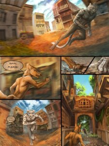 Rating: Safe Score: 0 Tags: 3:4 amon_(rukis) anthro bottomwear canid canine canis chasing clothed clothing collar comic dhaval_(character) dialogue digital_media_(artwork) duo e621 english_text felid fisheye_lens furgonomic_bottomwear furgonomics jackal male mammal metal_collar pantherine red_lantern rukis speech_bubble tail tail_button_bottoms tail_clothing text tiger topless User: bunchy7s