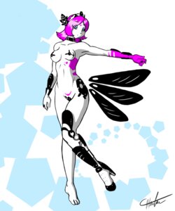 Rating: Questionable Score: 0 Tags: anthro blue_eyes breasts collar cybernetics cyborg dominique_(thesla) e621 female floating_wings hair hi_res machine nipples nude pink_hair solo thesla unusual_anatomy unusual_wings wings User: bunchy7s