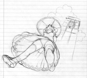 Rating: Questionable Score: 0 Tags: bottomwear castle clothed clothing crown e621 female footwear graphite_(artwork) greyscale headgear high_heels high_place human lined_paper low-angle_view mammal mario_bros midair monochrome mysticalpha nintendo not_furry panties panty_shot parasol perspective princess princess_peach royalty shoes sketch skirt solo traditional_media_(artwork) umbrella underwear upskirt User: bunchy7s