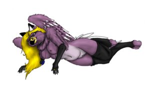 Rating: Explicit Score: 0 Tags: 2007 anthro avian beak biped bleuhawke blonde_hair breasts e621 feathered_wings feathers female fur genitals gryphon hair jewelry lying mythological_avian mythological_creature mythology necklace nipples non-mammal_breasts non-mammal_nipples nude on_side purple_body purple_feathers purple_fur simple_background solo vulva white_background wings User: bunchy7s