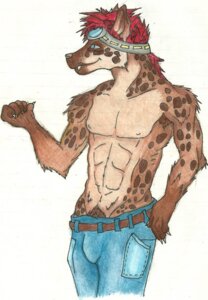 Rating: Safe Score: 0 Tags: abs anthro blush bottomwear clothing denim denim_bottomwear denim_clothing e621 hi_res hyena jeans male mammal muscular muscular_anthro muscular_male pants pecs smile solo spotted_hyena zeeka zeeka_(character) User: bunchy7s