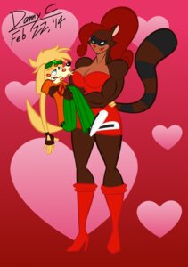 Rating: Safe Score: 0 Tags: 2014 absurd_res after_kiss anthro big_breasts bird_dog blonde_hair blu3danny blue_eyes breasts canid canine canis cleavage clothed clothing domestic_dog dress duo e621 female golden_retriever green_eyes hair hi_res holidays hunting_dog jackson_hazard joannie_brawn kiss_mark lipstick lipstick_on_face makeup mammal muscular muscular_female procyonid raccoon red_lipstick retriever romantic romantic_ambiance romantic_couple timeless valentine's_day wide_hips User: bunchy7s
