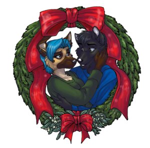 Rating: Safe Score: 0 Tags: 2010 advent_wreath anthro blue_hair canid canine canis cockiestspaniel domestic_dog duo e621 ear_piercing eye_contact female hair hug looking_at_another male mammal piercing ribbons romantic romantic_couple simple_background smile white_background wolf User: bunchy7s