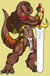Rating: Explicit Score: 0 Tags: 2009 abs anthro balls biceps big_muscles biped bottomwear brown_body brown_scales claws clothing crotch_apron dinosaur e621 fangs flaccid genitals green_eyes holding_melee_weapon holding_object holding_sword holding_weapon ineffective_clothing ineffective_loincloth kaa_bakensobek larathen loincloth looking_at_viewer male melee_weapon muscular muscular_anthro muscular_male penis prehistoric_species reptile saurischian scales scalie solo standing sword tail tattoo teeth theropod tyrannosaurid tyrannosauroid tyrannosaurus tyrannosaurus_rex weapon User: bunchy7s
