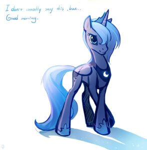 Rating: Safe Score: 0 Tags: blue_body blue_feathers e621 english_text equid equine feathered_wings feathers female feral friendship_is_magic good_morning good_wishes greeting happy hasbro horn mammal my_little_pony mythological_creature mythological_equine mythology princess_luna_(mlp) quadruped simple_background solo tail text tomatocoup white_background winged_unicorn wings User: bunchy7s