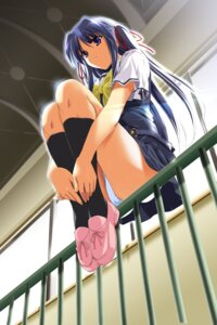 Rating: Explicit Score: 0 Tags: black_kneehighs black_legwear blue_hair blue_panties female fence footwear from_below fumio fumio_(ura_fmo) game_cg hair_ribbon kneehighs long_hair nagasumi_mana panties pantyshot pantyshot_(sitting) pantyshot_sitting purple_eyes ribbon rule34 school_uniform seifuku serafuku sitting socks solo sorauta thighs tied_hair twintails underwear upskirt User: bunchy7s