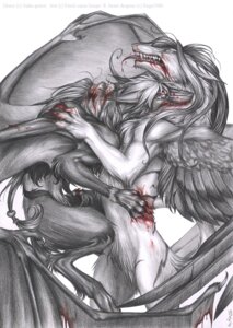 Rating: Explicit Score: 0 Tags: ambiguous_gender battle bite black_and_white_and_red blood bodily_fluids duo e621 feathered_wings feathers graphite_(artwork) greyscale hair male membrane_(anatomy) membranous_wings monochrome raesheris sergal spot_color teeth traditional_media_(artwork) wings wounded User: bunchy7s