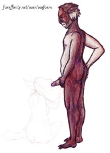 Rating: Explicit Score: 0 Tags: 1boy anthro ass brown_hair claws erection fur furry hair koala looking_down male male_only marsupial nude penis presenting rule34 seafoam short_hair solo standing traditional_media User: bunchy7s