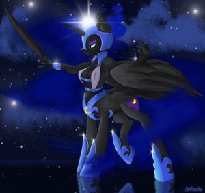 Rating: Questionable Score: 0 Tags: absurd_res alternate_species armor artknorke black_body black_feathers black_fur blue_eyes blue_hair bracelet breasts cleavage clothed clothing cutie_mark e621 equid equid_taur equine equine_taur eyeshadow feathered_wings feathers female friendship_is_magic fur hair half-closed_eyes hasbro headgear helmet hi_res horn horseshoe jewelry makeup mammal mammal_taur my_little_pony mythological_creature mythological_equine mythology narrowed_eyes navel nightmare_moon_(mlp) reflection skimpy smile solo star taur tuft winged_unicorn wings User: bunchy7s