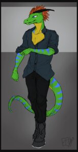 Rating: Safe Score: 0 Tags: anthro biped blue_eyes blue_stripes clothed clothing digitigrade dragon e621 footwear front_view green_body green_scales lethal_doors male mythological_creature mythological_scalie mythology scales scalie shoes solo standing stripes tail zelryem User: bunchy7s
