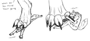 Rating: Questionable Score: 0 Tags: 4_toes anthro between_toes black_and_white canid canine claws digital_media_(artwork) digitigrade e621 english_text extreme_size_difference feet foot_fetish foot_grab foot_in_mouth foot_lick foot_play foot_suck group hindpaw licking male mammal monochrome pawpads paws size_difference sketch stomping sucking tail text toe_claws toe_in_mouth toe_play toe_suck toes tongue tongue_out unknown_artist User: bunchy7s