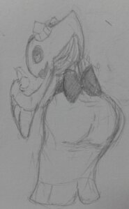 Rating: Safe Score: 0 Tags: bent_over big_butt biped butt clothing crystal dress e621 female fin froslass full-length_portrait generation_4_pokemon graphite_(artwork) grey_background half-closed_eyes humanoid monochrome narrowed_eyes nintendo pokemon pokemon_(species) portrait rear_view ribbons simple_background sketch solo standing traditional_media_(artwork) uncolored_clothing vono User: bunchy7s