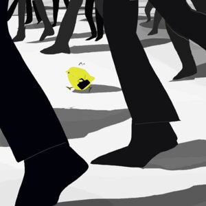 Rating: Safe Score: 0 Tags: 1:1 2011 ambiguous_gender avian beak bird bodily_fluids bottomwear clothed clothing digital_media_(artwork) dot_eyes e621 feral flying_sweatdrops footwear group holding_object human larger_human low_res mammal pants pinopino shoes simple_background simple_eyes size_difference smaller_feral solo_focus suitcase sweat sweatdrop walking yellow_body young User: bunchy7s