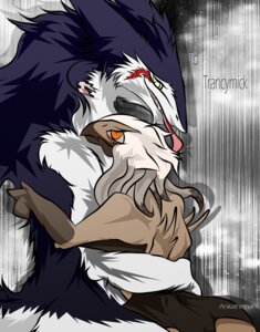 Rating: Safe Score: 0 Tags: ambiguous_gender anthro arskie198 beak black_body black_fur brown_body brown_fur duo e621 english_text enoca fingers fur grey_hair hair hug mammal open_mouth orange_eyes rain_silves sergal teeth text tongue tongue_out toya tuft white_body white_fur white_hair y2k_(graphic_design) User: bunchy7s