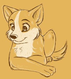 Rating: Safe Score: 0 Tags: canid canine canis chest_tuft digital_drawing_(artwork) digital_media_(artwork) domestic_dog e621 feral fur herding_dog male mammal monochrome orange_monochrome orange_theme pastoral_dog quadruped smile solo tail tuft unknown_artist welsh_corgi User: bunchy7s