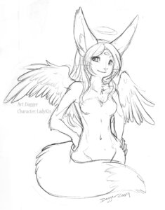 Rating: Safe Score: 0 Tags: 2009 3_eyes angel anthro artist_name black_and_white breasts canid canine character_name dagger_leonelli dated e621 elfane english_text feathered_wings feathers featureless_breasts female female_anthro fennec_fox fox front_view graphite_(artwork) hair halo hands_on_hips handwritten_text kix_(ajna) line_art long_ears long_hair looking_at_viewer mammal monochrome multi_eye nude nude_anthro nude_female sketch small_breasts smile smiling_at_viewer solo standing tail tail_covering_crotch text three-quarter_view traditional_media_(artwork) true_fox whiskers wide_hips wings User: bunchy7s