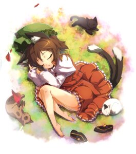 Rating: Safe Score: 0 Tags: animal_humanoid barefoot bird's-eye_view brown_hair cat_humanoid chen_(touhou) clothing curled_up domestic_cat e621 ear_piercing eyes_closed feet felid felid_humanoid feline feline_humanoid felis female footwear hair hat headgear headwear hi_res high-angle_view hindpaw humanoid im_(badmasa) jewelry lying mammal mammal_humanoid multi_tail paws piercing shoes short_hair sleeping solo tail touhou User: bunchy7s