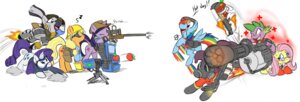 Rating: Safe Score: 0 Tags: 0r0ch1 angel_(mlp) apple applejack_(mlp) armor blonde_hair blue_body blue_eyes blue_feathers blue_fur carrot clothing crossover cutie_mark dagger demoman_(team_fortress_2) dispenser dispenser_(team_fortress_2) dragon e621 ear_piercing earth_pony engineer_(team_fortress_2) equid equine explosion eye_patch eyewear feathered_wings feathers female feral flamethrower fluttershy_(mlp) food friendship_is_magic fruit fur gatling_gun green_eyes group gun hair hasbro hat headgear headwear heavy_(team_fortress_2) helmet hi_res horn horse lagomorph leporid machine machine_gun male mammal mask medic_(team_fortress_2) melee_weapon military minigun multicolored_hair my_little_pony mythological_creature mythological_equine mythological_scalie mythology parody pegasus piercing pink_eyes pink_hair pinkie_pie_(mlp) plant pony purple_body purple_eyes purple_fur purple_hair pyro_(team_fortress_2) quadruped rabbit rainbow_dash_(mlp) rainbow_hair ranged_weapon rarity_(mlp) red_cross rifle robot scalie scout_(team_fortress_2) sentry_gun_(team_fortress_2) simple_background slouch_hat sniper_(team_fortress_2) sniper_rifle soldier soldier_(team_fortress_2) spike_(mlp) spy_(team_fortress_2) stripes sunglasses tail team_fortress_2 twilight_sparkle_(mlp) two_tone_hair unicorn valve valve_corporation vegetable warrior weapon white_background wings zebra zecora_(mlp) User: bunchy7s
