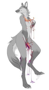 Rating: Questionable Score: 0 Tags: 2012 anthro biped breasts canid canine e621 female izzywolfram looking_back mammal maned_wolf neltruin nipples simple_background slime solo standing tail white_background User: bunchy7s