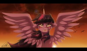 Rating: Safe Score: 0 Tags: 2013 black_bars bodily_fluids cloud crying dvixie e621 equid equine feathered_wings feathers female feral flying friendship_is_magic fur hair hasbro horn letterbox mammal multicolored_hair my_little_pony mythological_creature mythological_equine mythology outside purple_body purple_feathers purple_fur purple_hair sad sky solo sun sunset tears twilight_sparkle_(mlp) two_tone_hair winged_unicorn wings User: bunchy7s