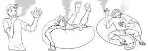 Rating: Questionable Score: 0 Tags: anthro drugs e621 feet fur hair haplorhine hindpaw human human_to_anthro male mammal marijuana monkey monochrome paws prehensile_feet primate smoking solo species_transformation stoned substance_intoxication toes transformation unknown_artist User: bunchy7s