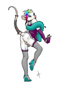 Rating: Explicit Score: 0 Tags: alternative_fashion anthro blush bottomless chelsea_hair_cut clothed clothing collar crossdressing drag_(fashion) drag_queen e621 ear_piercing femboy fingerless_gloves fishnet_clothing genitals gloves goth handwear helix_piercing legwear long_nails makeup male mammal murid murine nephilia notched_ear penis piercing rainbow rat rodent solo stockings tail twain User: bunchy7s