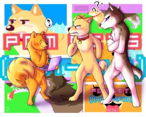 Rating: Safe Score: 0 Tags: 5:4 angry anthro anthrofied blush bodily_fluids canid canine canis clenched_teeth collar computer confusion domestic_dog e621 electronics female flower fujoshi group hi_res hus_(pgw) husky laptop male mammal musical_note musical_symbol nordic_sled_dog plant pom_(pgw) pom_gets_wifi pomeranian question_mark shiba_inu shibe_(pgw) smile spitz sweat symbol teeth tongue tongue_out unknown_artist User: bunchy7s