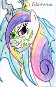 Rating: Safe Score: 0 Tags: anthro arthropod changeling_(mlp) e621 equid female friendship_is_magic hasbro hi_res horn mammal my_little_pony princess_cadance_(mlp) queen_chrysalis_(mlp) solo the1king traditional_media_(artwork) User: bunchy7s