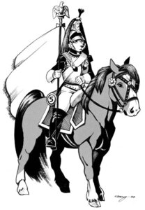 Rating: Safe Score: 0 Tags: 2000 anthro armor canid canine canis clothing domestic_dog duo e621 feral male mammal megan_giles military monochrome mount on_top quadruped riding soldier straddling tail uniform vexillary warrior User: bunchy7s