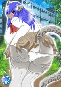 Rating: Questionable Score: 0 Tags: anthro big_breasts big_butt blue_hair blush bottomwear breasts butt clothed clothing e621 felid female fian footwear hair hi_res legwear leopard leopard_spots looking_at_viewer mammal pantherine panties panties_down partially_clothed school_uniform skirt snow_leopard socks solo spots student tail underwear underwear_down uniform ymbk User: bunchy7s