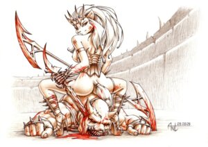 Rating: Explicit Score: 0 Tags: antaeus anthro arena armor blood bodily_fluids brass_knuckles breasts clothed clothing corset corset_armor crown death domestic_cat dual_wielding duo e621 fangs fantasy_weapon felid feline felis female footwear gauntlets genitals gloves gore greaves hair handwear headgear high_heels holding_object holding_weapon humanoid impalement lingerie long_hair looking_at_viewer looking_back male mammal melee_weapon shoes side_boob sitting skimpy spiked_armor spikes teeth topwear unconvincing_armor vulva weapon white_hair wounded User: bunchy7s